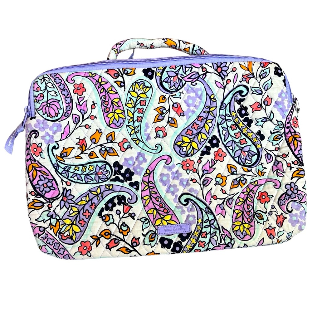 Vera Bradley Laptop Computer Work Station Purple Blue Paisley